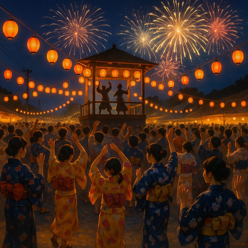 花火大会と同時開催の盆踊り