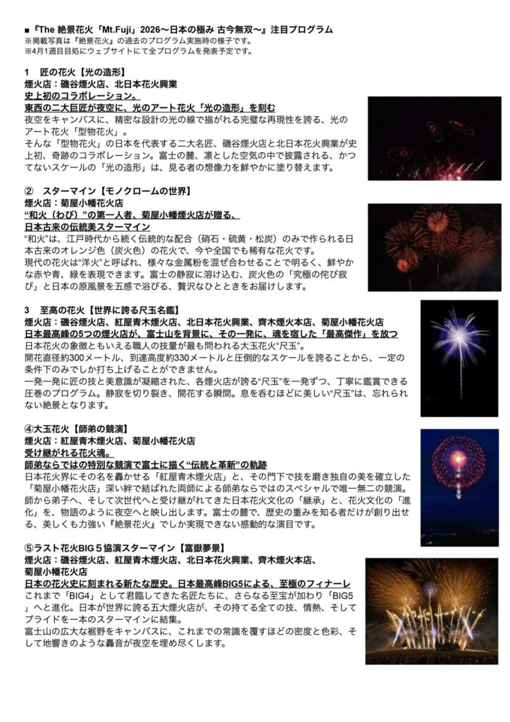 【2026】The 絶景花火「Mt.Fuji」｜富士山1合目で楽しむ世界最高峰の花火ショー（山梨・鳴沢村）